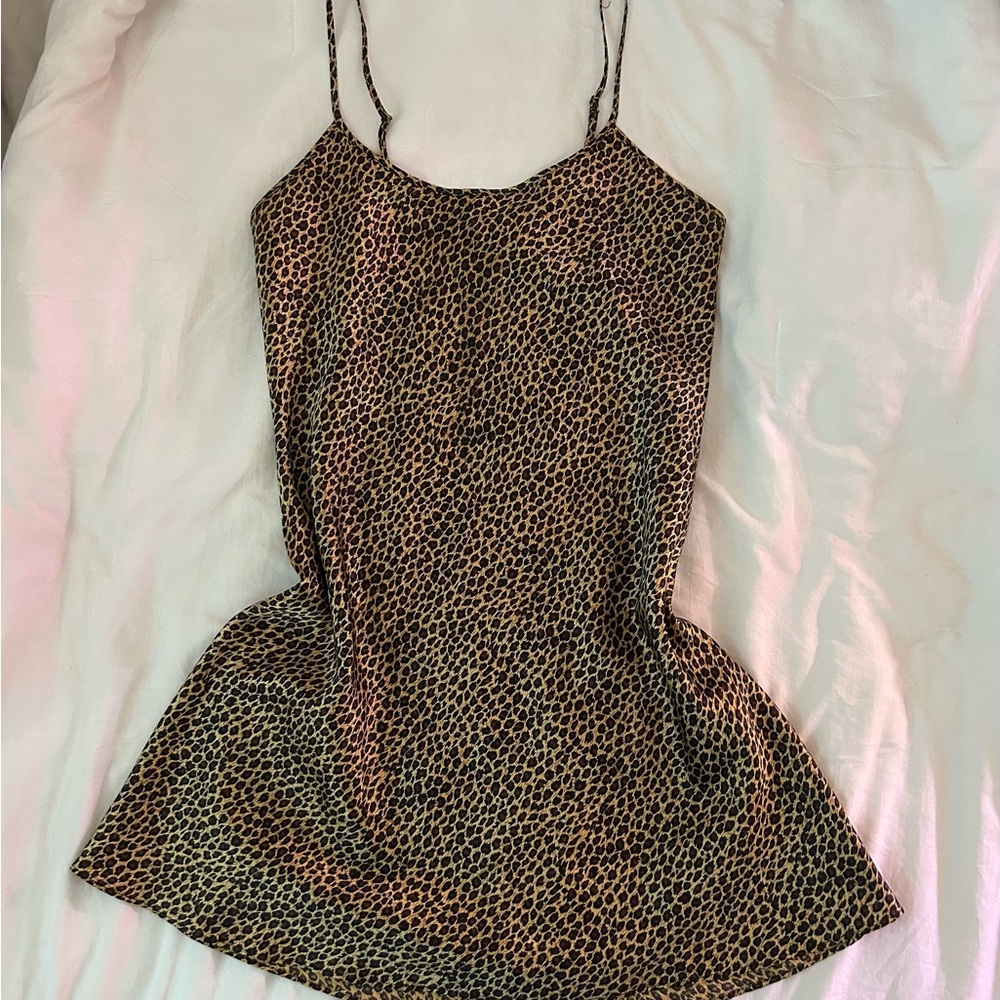 Leopard Print Spaghetti Strap Dress